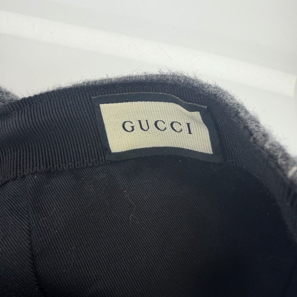 Gucci Web Gray Wool Baseball Hat Cap Rare XL - Picture 9 of 13